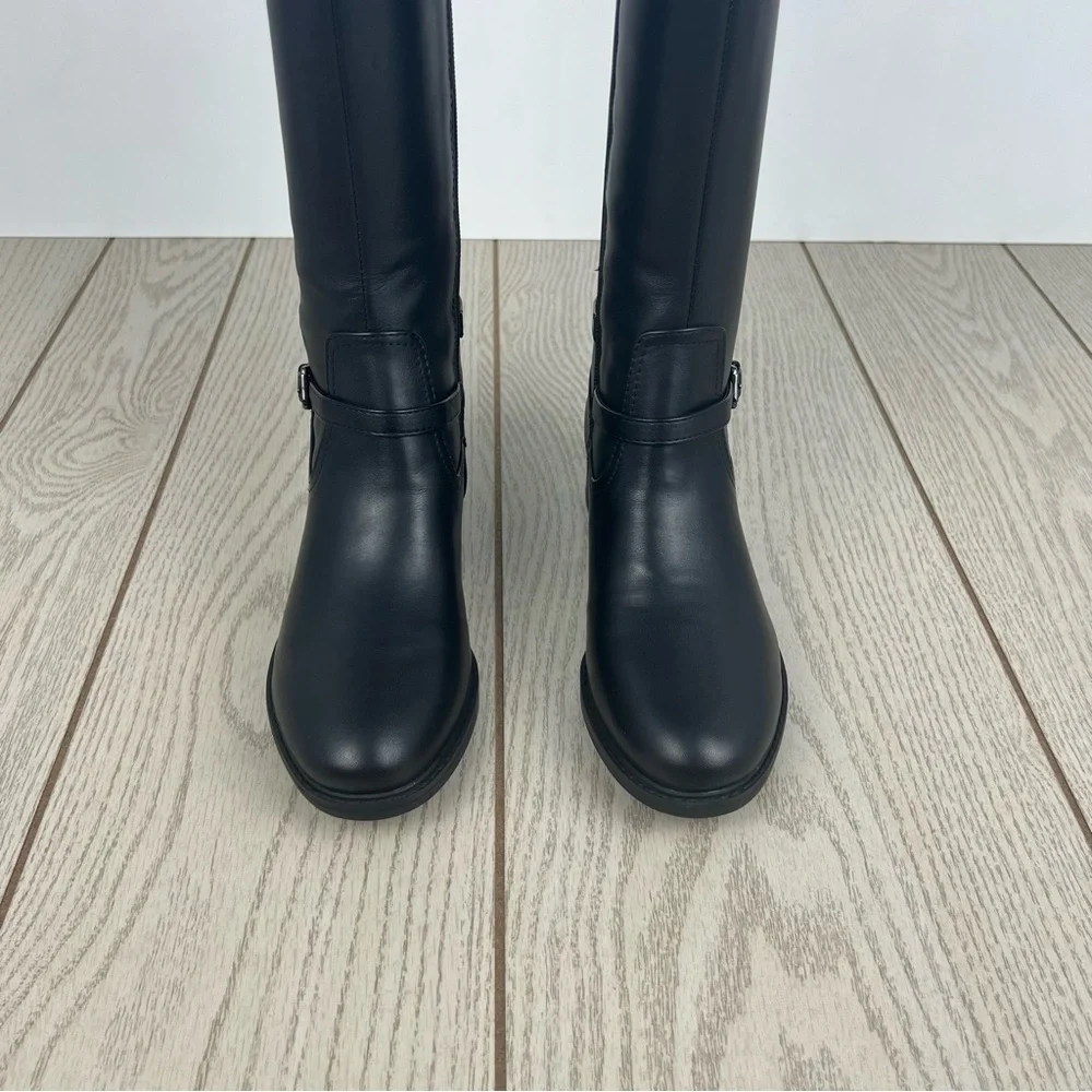 Easy Spirit Women's Leigh Leather Knee High Buckle Detail Boots 6.5M Black $189